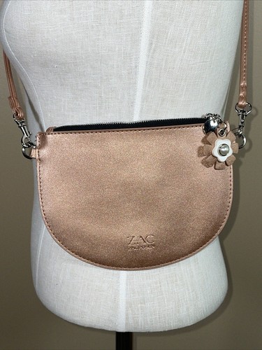 ZAC POSEN Celia Purse Metallic Rose Gold Crossbody Small Mini - Picture 2 of 17