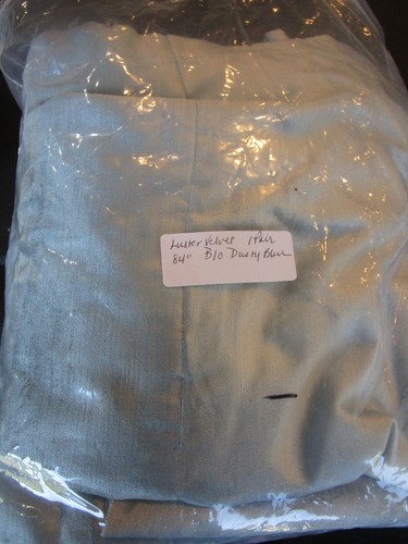 2 West Elm cotton Luster Velvet drapes curtains 48 84 blackout dusty blue New - Picture 2 of 2