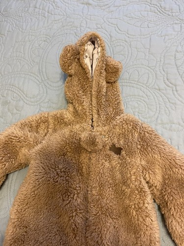 Carters Newborn Cold Weather Bear Suit With Bonus White Long Sleeve Bodysuit - Picture 2 of 8