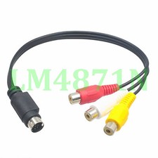 mini DIN 4-pin S-VIDEO AV TV male to Y 3x RCA Female Cable Adapter Audio video