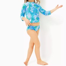 NWT Lilly Pulitzer Bobby Rashguard Set Las Olas Aqua Strong Current Sea Girl 8