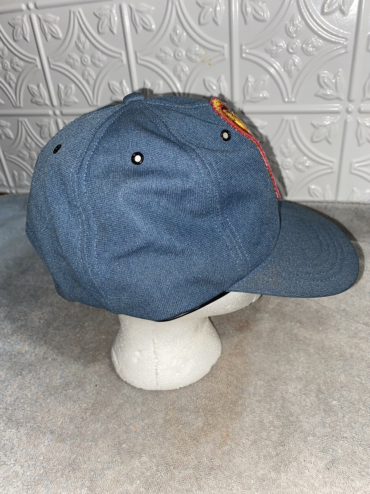 VINTAGE Sunbeam Bread Hat Patch SnapBack Blue Riv… - image 4