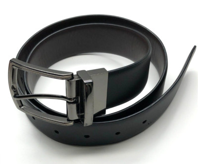 Unbranded Reversible Dress Belt Black Brown Mens Sz S 30-32 Faux Leather 1 3/8''