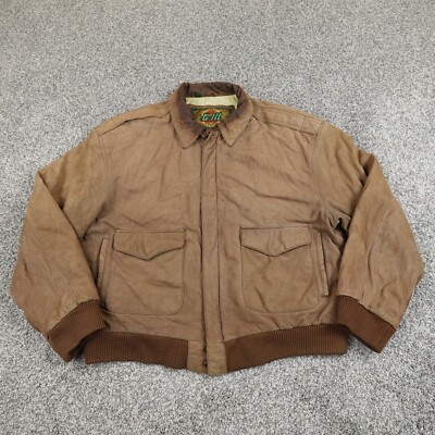 VTG GIII Jacket Mens L Brown Map Lined G3 Leather Bomber