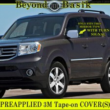 2009-2015 Honda Pilot Triple Chrome Mirror Covers Overlays W Turn Signal Hole