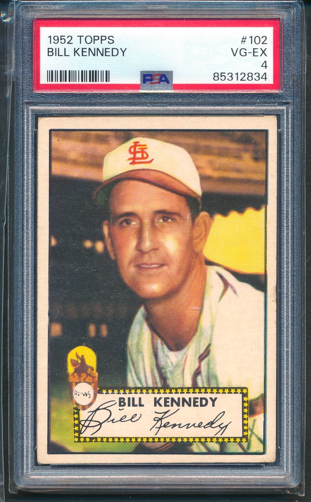 1952 Topps #102 BILL KENNEDY St. Louis Browns ~ PSA 4