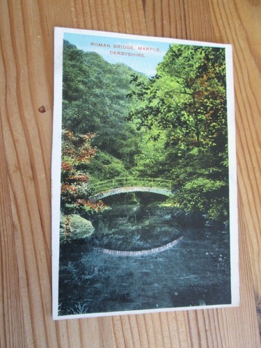 Postkarte der römischen Brücke, Marple, Derbyshire (1908 verschickt)