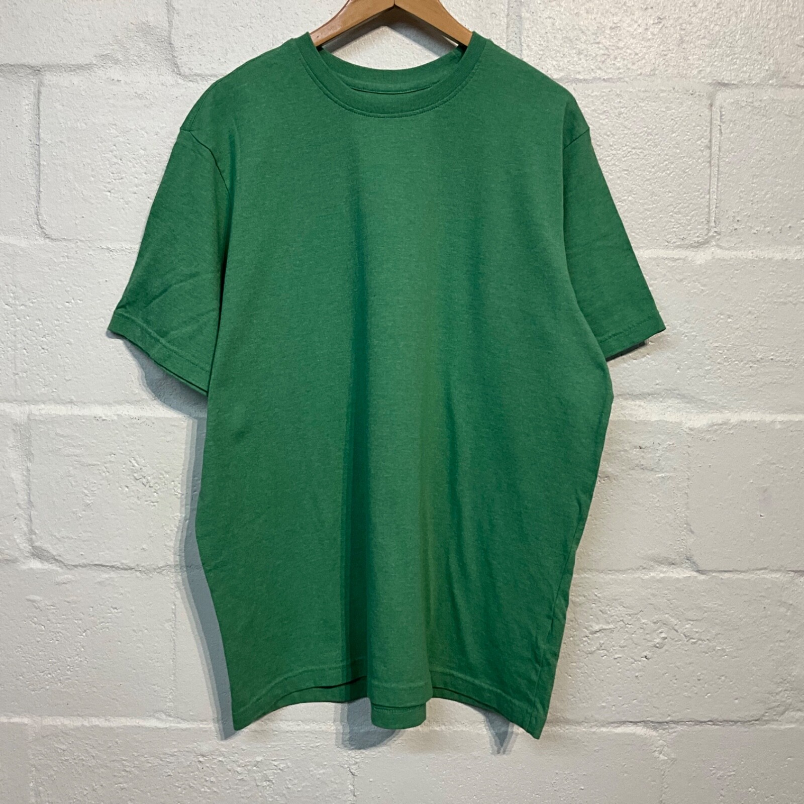 Basic Editions T Shirt - Solid Green Top Cotton T… - image 5