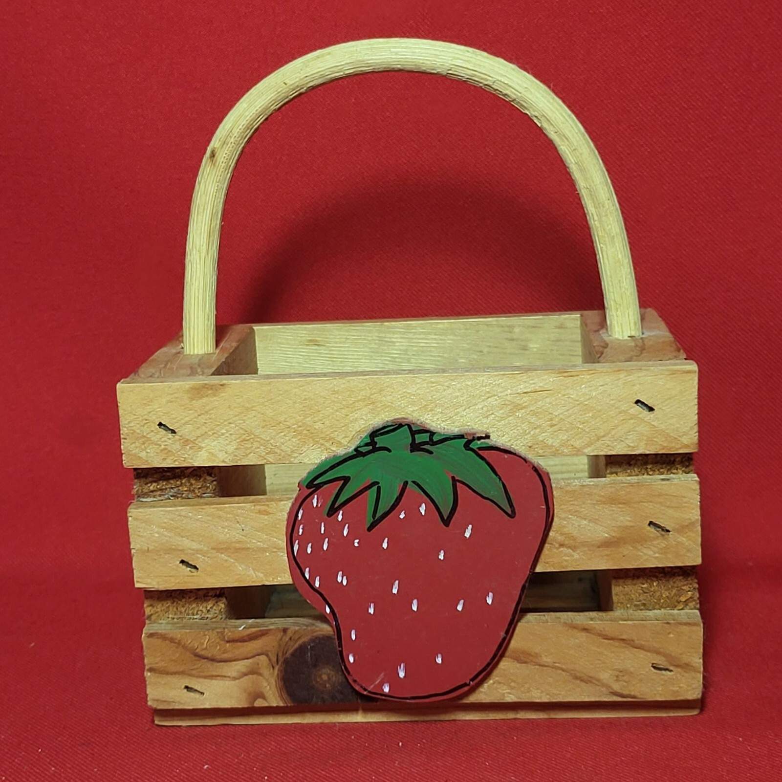 Small Strawberry Wood Basket