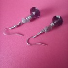 Earrings, Dangle, Genuine Amethyst — photo 2