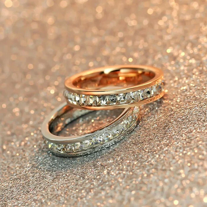 Stackable rose gold wedding hotsell bands