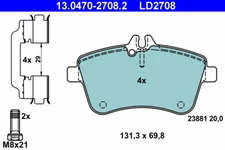 ATE 13.0470-2708.2 brake pad set, disc brake for Mercedes-Benz