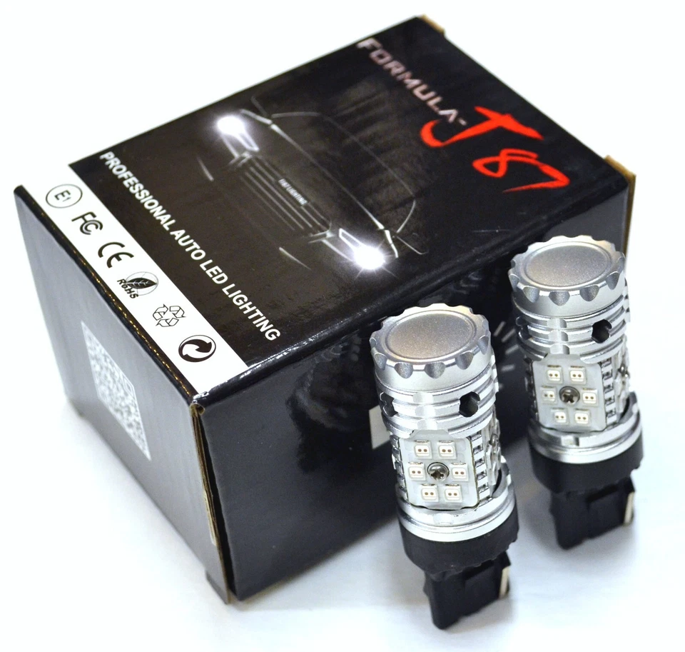 Hyper Flash Free LED Light 7440 Red Two Bulbs Rear Turn Signal Replacement Stock - Image 2 of 4