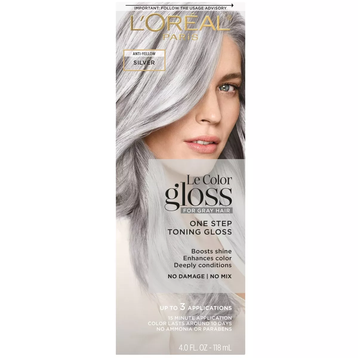 L Oreal Paris Le Color Gloss Toner Silver no ammonia anti yellow