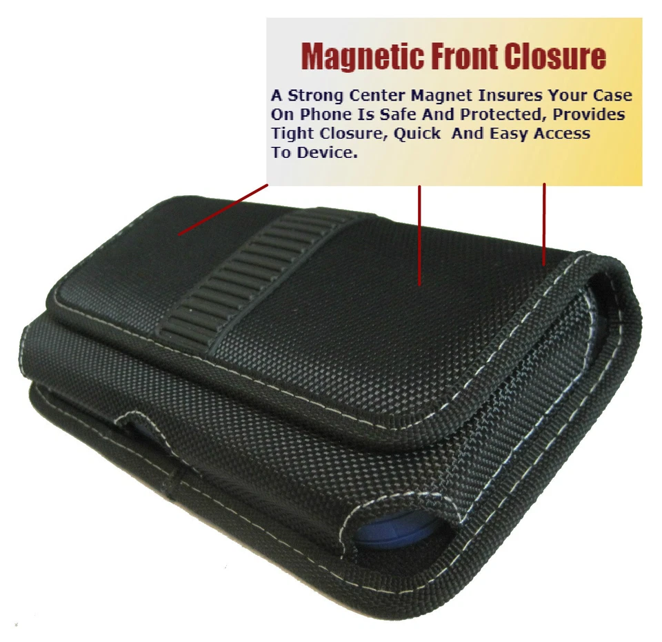 Mgbca Magnetic Nylon Phone Holster Pouch For LG Stylo 6 Belt Loop Clip Holder(S) - Image 3 of 4
