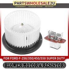 Front HVAC Blower Motor & Resistor for Ford F-250 F-350 F-450 F-550 Super Duty