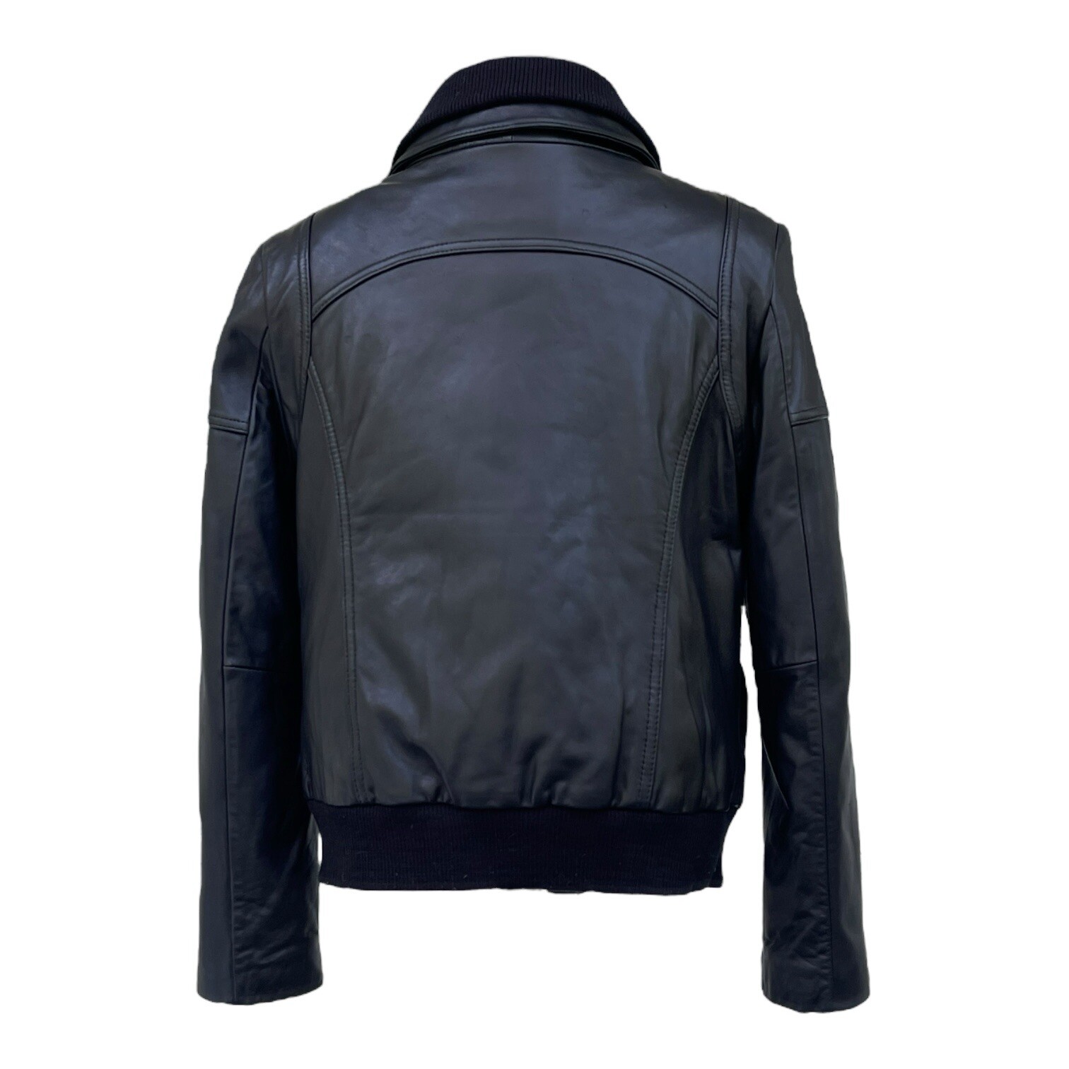 JONES NY Womens M Leather Bomber Jacket Flight Aviator Coat Removable Liner Soft image 7