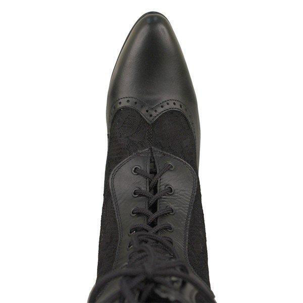 Black Leather and Lace Vesper Oak Tree Western Victorian Boots