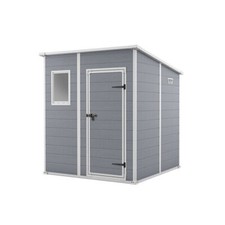 Casetta Da Giardino In Resina 183,5x185x200,5H Cm Manor 6x6 Pent Grigio Keter