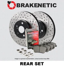 REAR Premium Drill Slot Brake Rotors + Ceramic Pads WAGON BPK83982