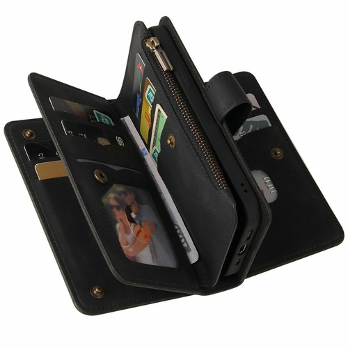 Leather Zipper Flip Wallet Phone Case For Sony 1 5 10 LG Nokia Google Pixel 7 8 - Picture 7 of 16
