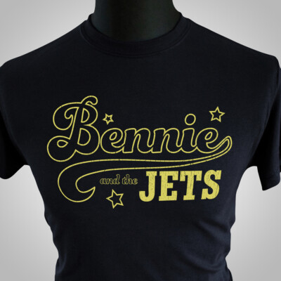 Bennie And The Jets Retro T-Shirt Tribute 70's Cool Mid Atlantic Music Navy Blck