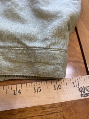 Sag Harbor Linen Blend Wide Leg Crop Capri Pants Large Green Embroidery Coastal - Picture 9 of 12