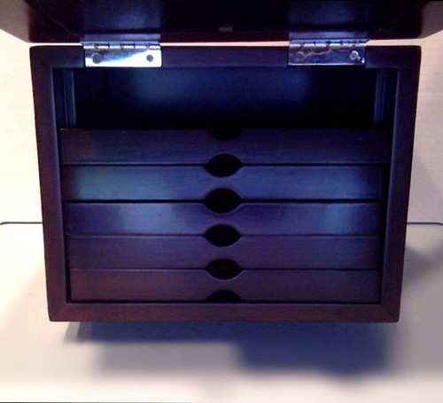 STUDIO NOVA Wooster Dark Cherry Wooden 5-Drawer Photo Album Box – 120 4x6 Photos - Picture 10 of 10