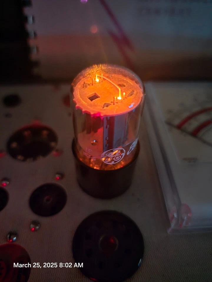 GE 6SN7 GTB 1960 TAPAS BRILLANTES ALTAS BASE NEGRA HALO LADO CROMADO JUEGO A JUEGO NUEVO EN CAJA Foto 4 de 4