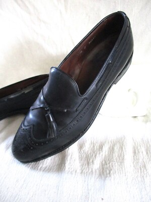 Allen Edmonds Manchester black wingtip dress shoe tassel 