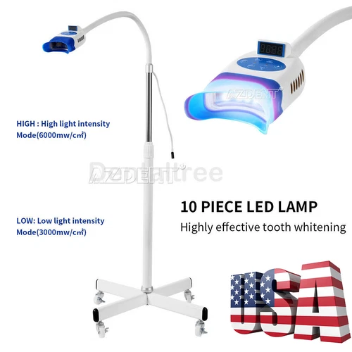 Dental Mobile Teeth Whitening Machine Lamp Tooth Bleaching 10 LED Blue Light