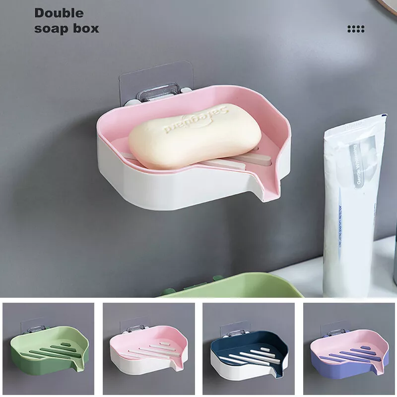 Strong Suction Soap Dish Holder Bathroom Shower Bath Net Drain