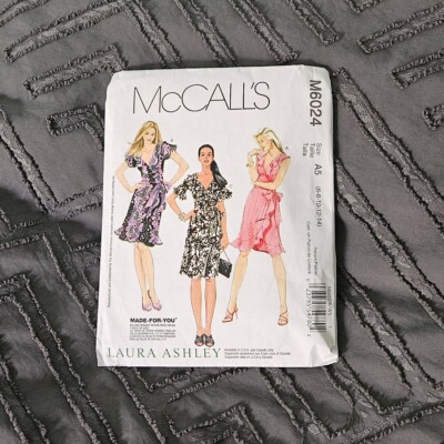 McCall's 6024 Womens Dress Midi Laura Ashley Sewing Pattern Size 6-14  Australia