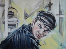 Original Bild Gemälde Portrait Seemann Matrose Marine signiert Unikat Bad Guy