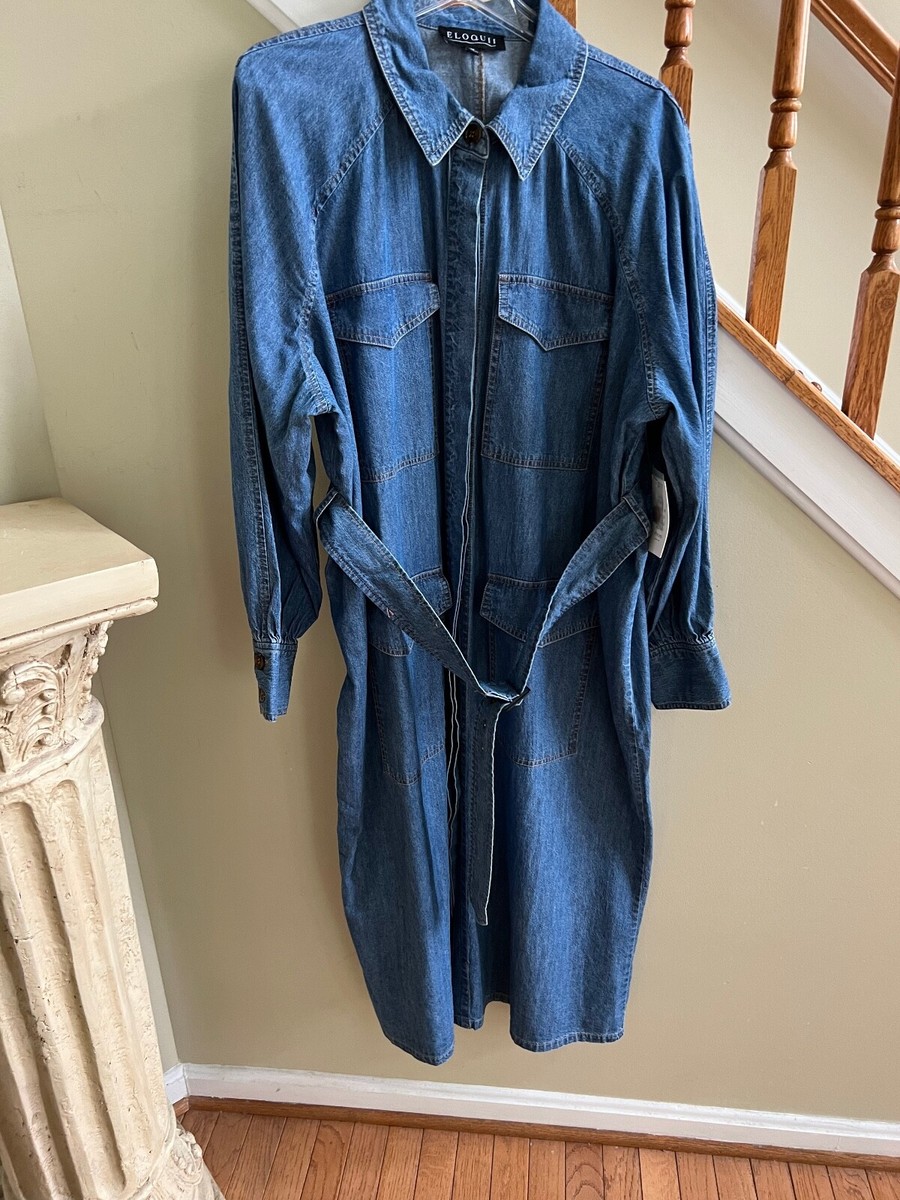 Women's NWT Blue Eloquii Denim Dress Plus Size 20