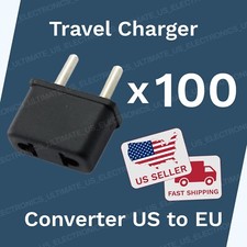 100 Travel Charger Converter US to EU European Adapter Plug for Power Adapter