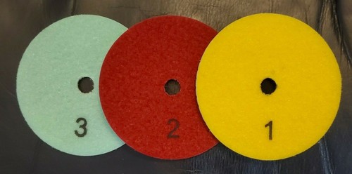 4" Diamond 3step polishing pads.Engineered stone Quartz Cambria Silestone - Picture 2 of 2