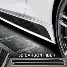 2pcs 5D Carbon Fibre Look Car Side Skirt Sticker Decal For Bmw 3 4 5 Series