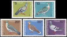 Bulgaria # 2974 - 2978 Birds - Pigeons 1984 Mint Never Hinged complete Set