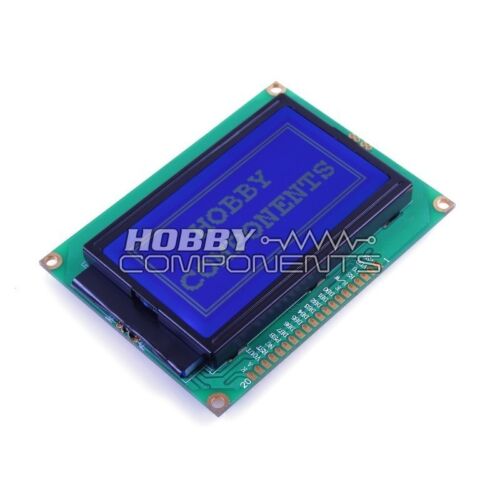 HOBBY COMPONENTS 128 x 64 Dots Graphic Blue Backlight LCD Display module ST7920 - Photo 1/1