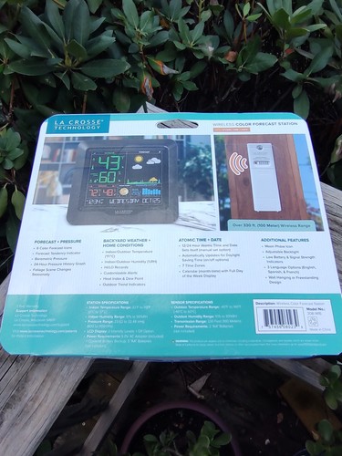 NEW , La Crosse Technology Wireless Color Forecast Station 308-1416, Black - Picture 7 of 14