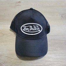 Von Dutch Black Trucker Hat Snapback Cap Mesh Logo One Size Adjustable USA