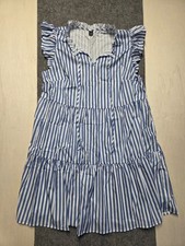 Shein Curve Women's Dress Blue Size 1XL Sleeveless Pleated Striped Pull Over
