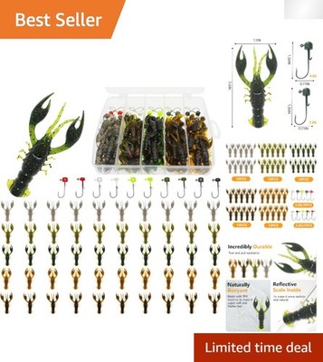 High-Quality Crawfish Soft Plastic Lures - 60 Pieces Fishing Kit for All Anglers
