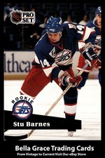 1991-92 Pro Set Stu Barnes #566 Winnipeg Jets NHL Hockey 
