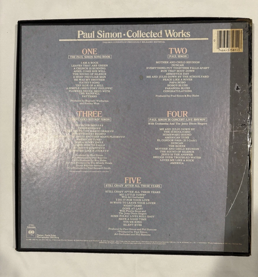 VTG Paul Simon Collected Works 5X LP RECORD BOX SET VINYL - Imagem 2 de 4