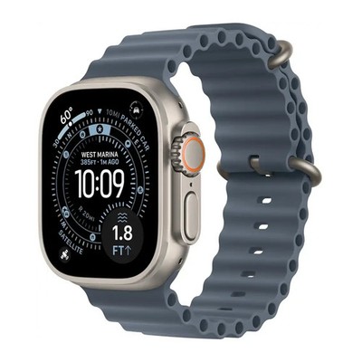 Apple Watch Ultra 3 49mm Cell Natural Titanium Anchor Blue Ocean Band MEWH4LW/A