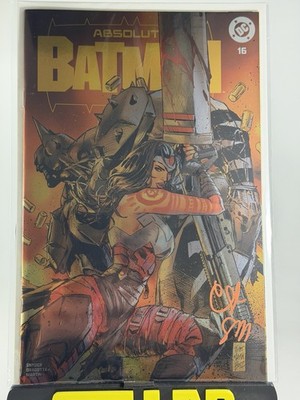 ABSOLUTE BATMAN #16 FOIL *2X SIGNED* by CLAY MANN  SETH MAN IN HAND WONDER WOMAN
