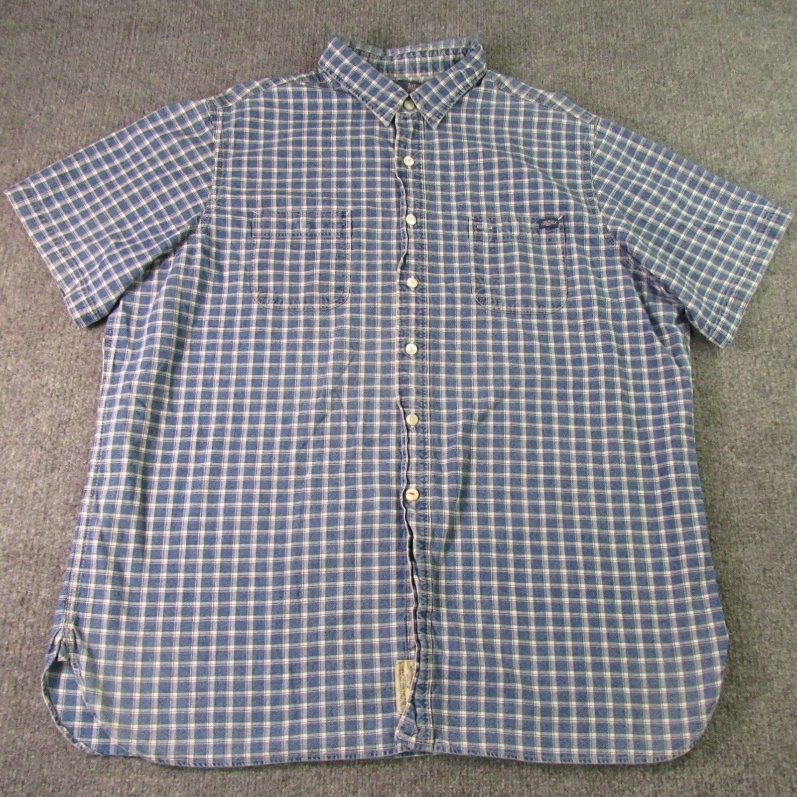 Vtg Polo Ralph Lauren Shirt Men XXL Blue Plaid Chambray Y2K Nautical Shipyard
