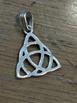 Sterling Silber 925 Keltischer Dreifaltigkeitsknoten Triquetra Anhänger Schmuck Irisch